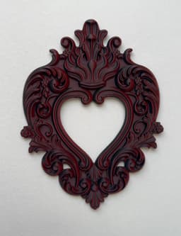 Empty Heart Wall Plaque Victorian Gothic Home Decor 3d model