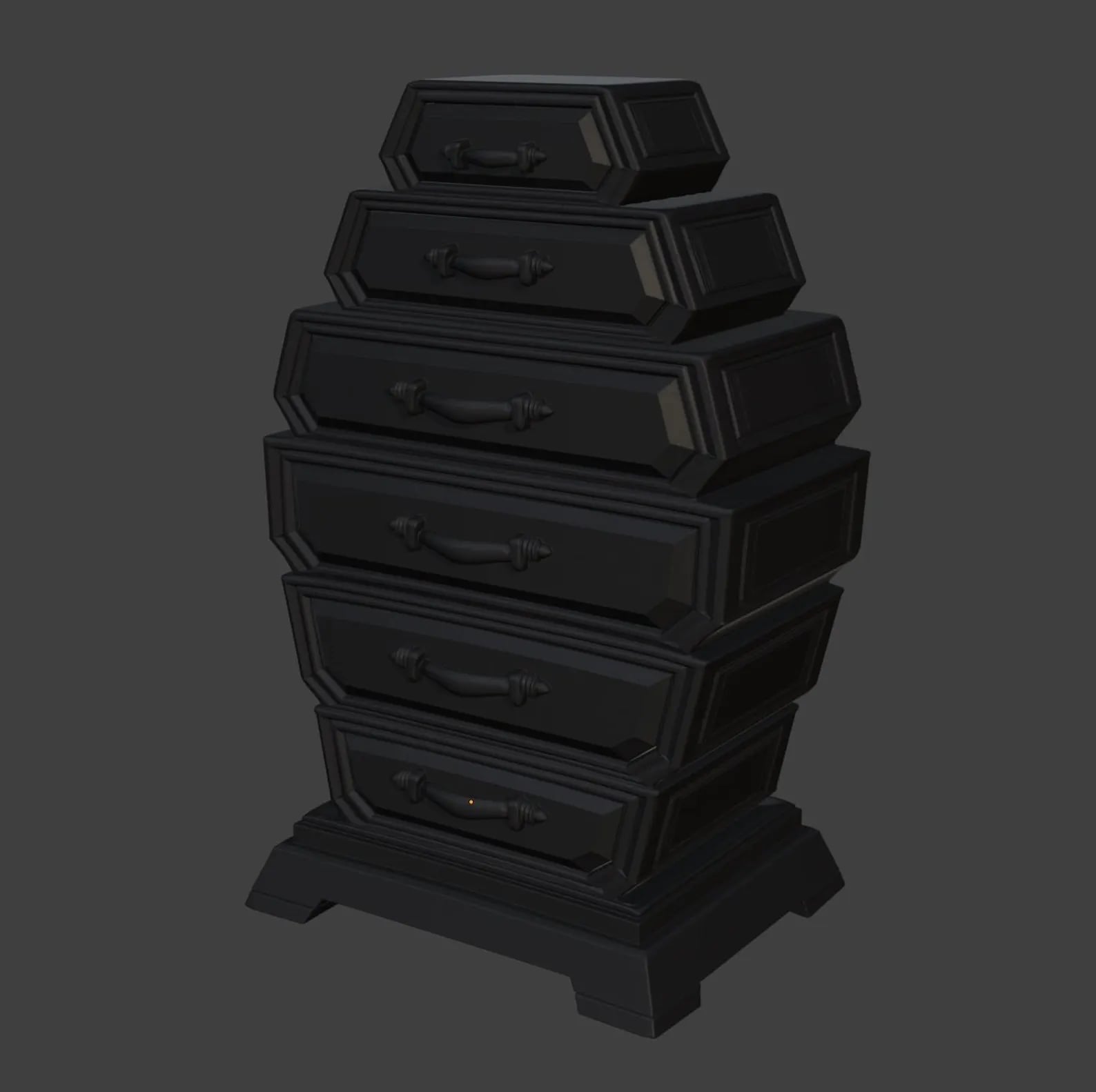 Mini Gothic Coffin Dresser (functional) 3d model
