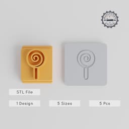 Lollipop Stamp Tile Set, 20-40mm, Candy Swirl Motifs for Clay, Cookies & Fondant, Perfect for Party Decor PRODUCT_4695 3d model