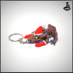 Glorious Baby Dragon Keychain - Santa Edition 3d model