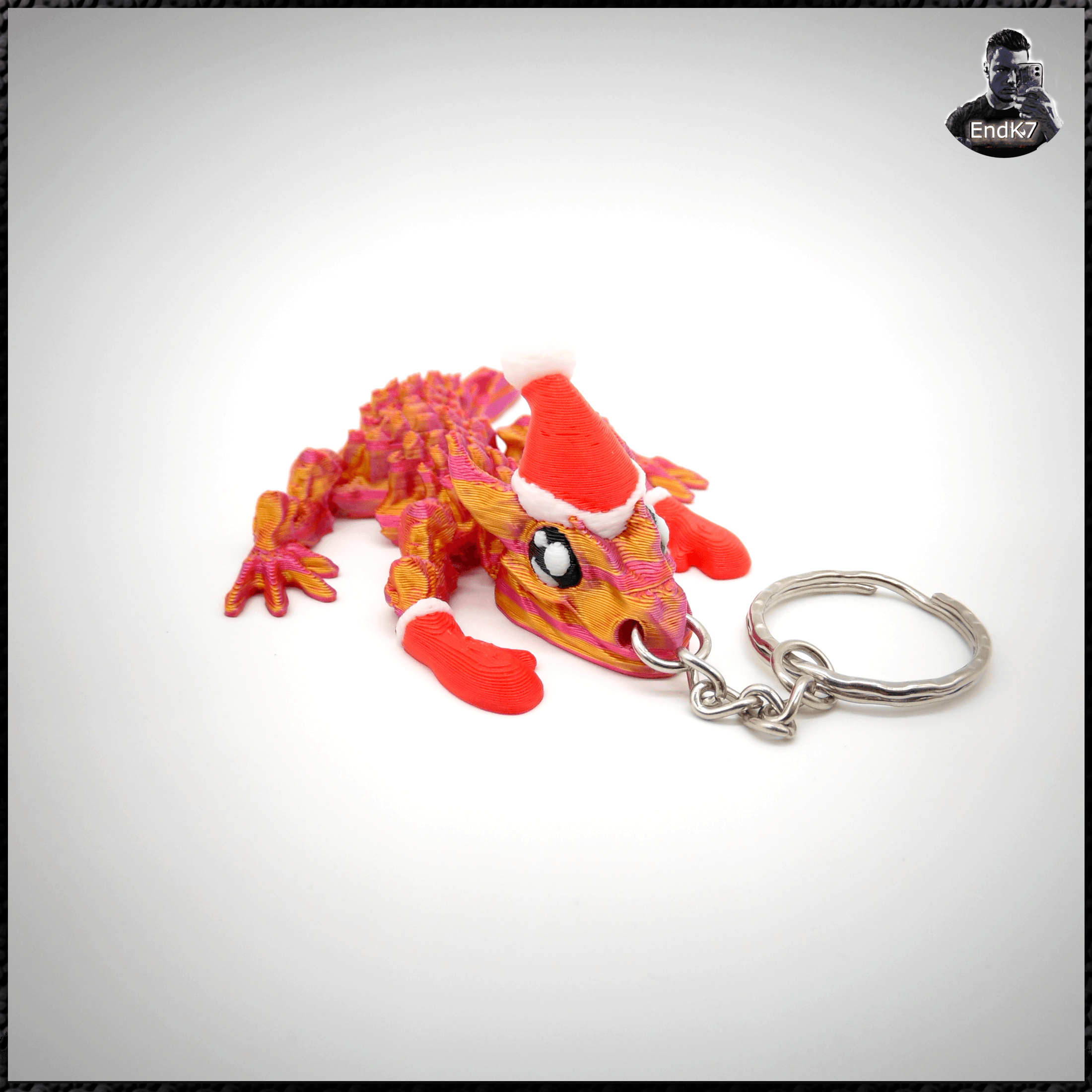 Glorious Baby Dragon Keychain - Santa Edition 3d model