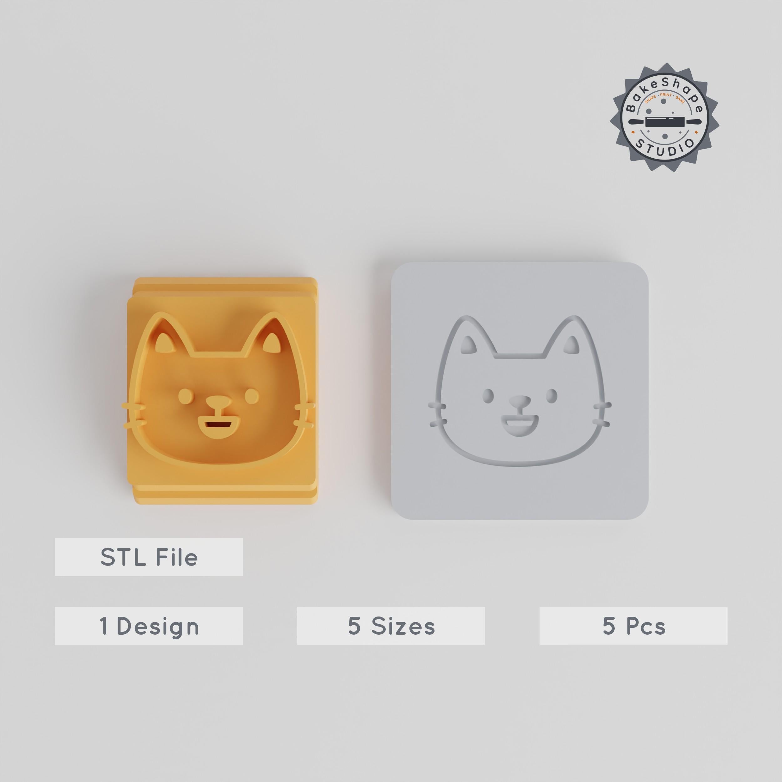 Happy Stamp Tile Set, 5 Sizes for Clay & Cookies, Fondant, Soft Materials, Joyful & Cheerful Motif PRODUCT_2585 3d model