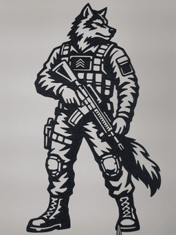 Wolf Soldier Wall Art.stl 3d model