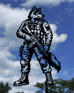 Wolf Soldier Wall Art.stl 3d model