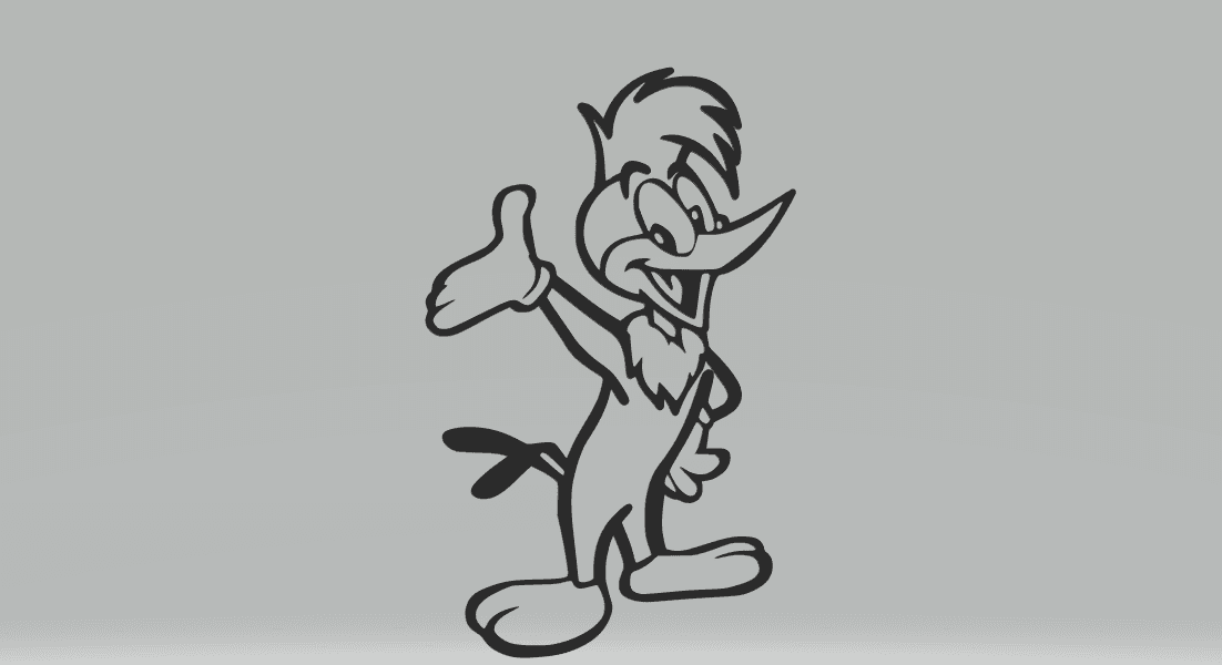 Woody 2 Woodpecker Cartoon 2D Art.stl 3d model