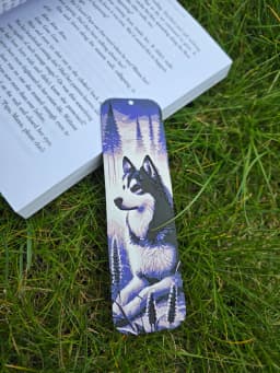 Violet Husky 3D Printed Bookmark โ HueForge Multi-Color Design 3d model
