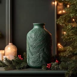 Frosted Pine Vase for Christmas Decor 3d model