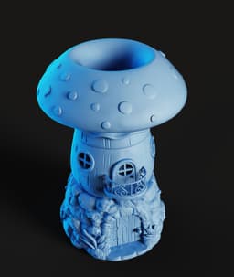 Mushroom Fairy House STL | Fantasy Planter 3D Print | Toadstool 3d model