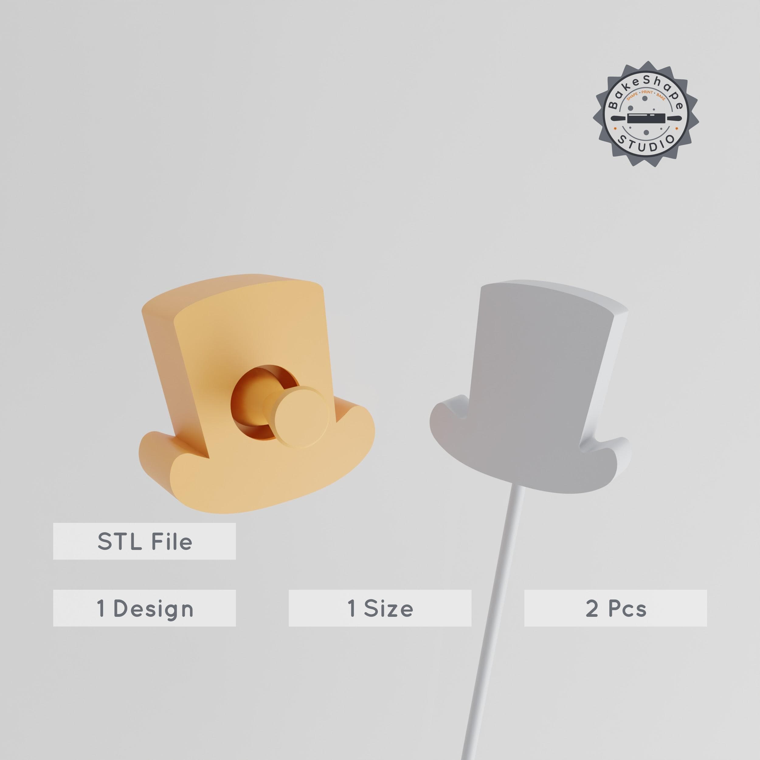 Hat Cake Pop Mold, Fashion Cap & Cowboy Style, 2-Piece Set for 3D Printing PRODUCT_2836 3d model
