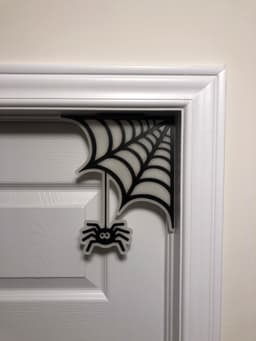 Spider Web with Spider Corner Decoration 3d model