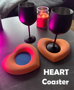 Heart Shaped Coaster Valentines 3d model