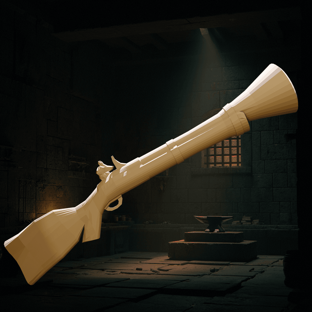 Low Poly Blunderbuss v2 3d model