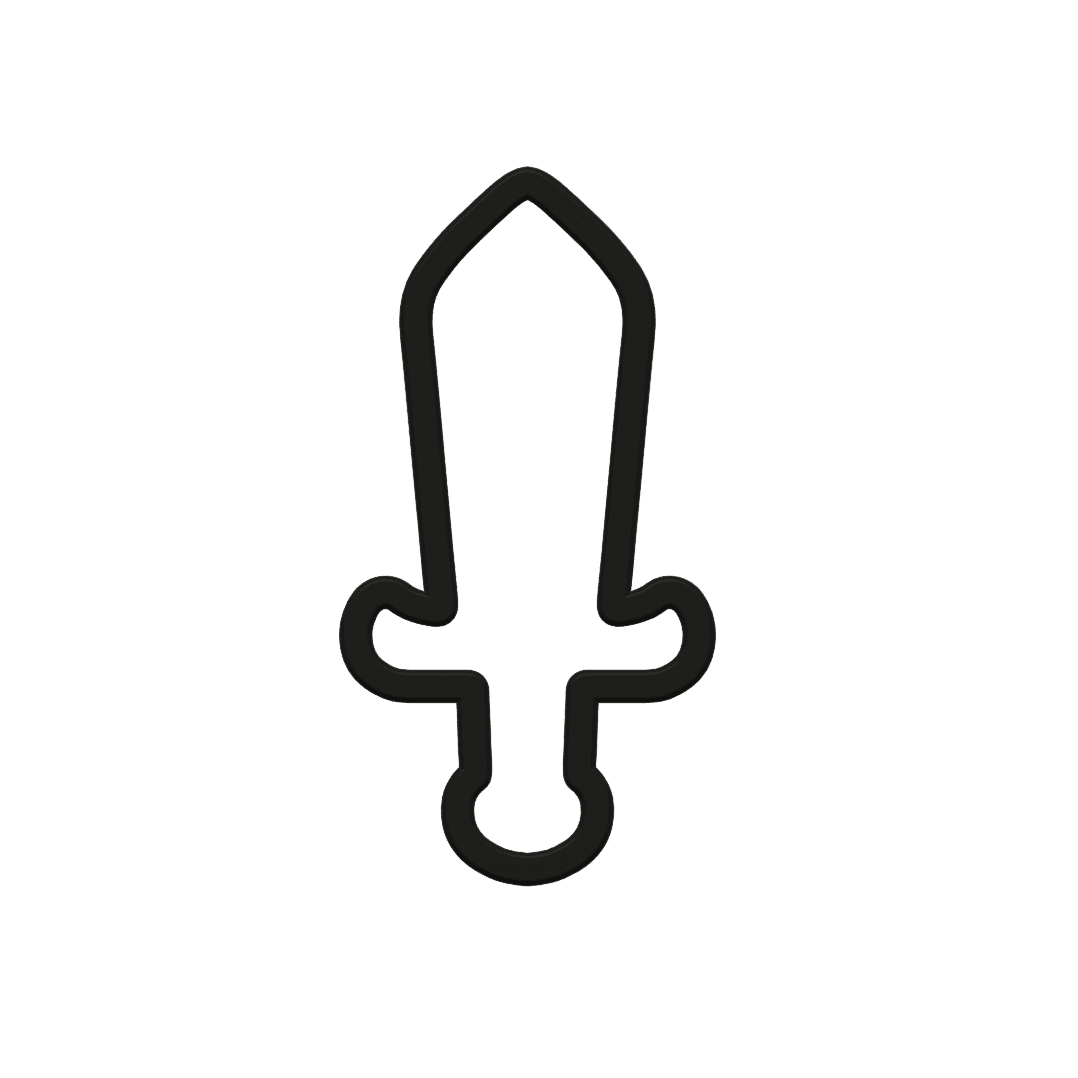 Cartoon Sword Cookie Cutter STL File - 4 inches 3d model