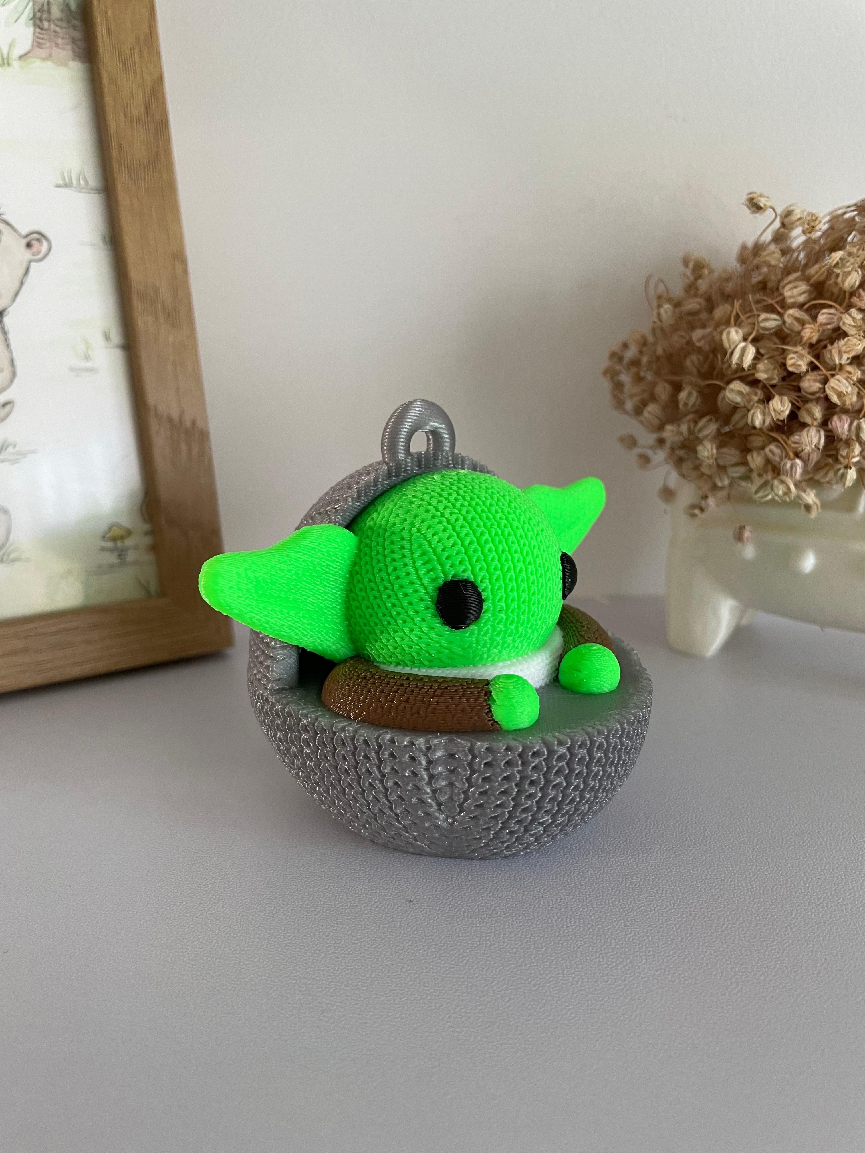 Knitted Star Wars Grogu Figurine / Ornament / No Supports / Multiparts / 3MF Included 3d model