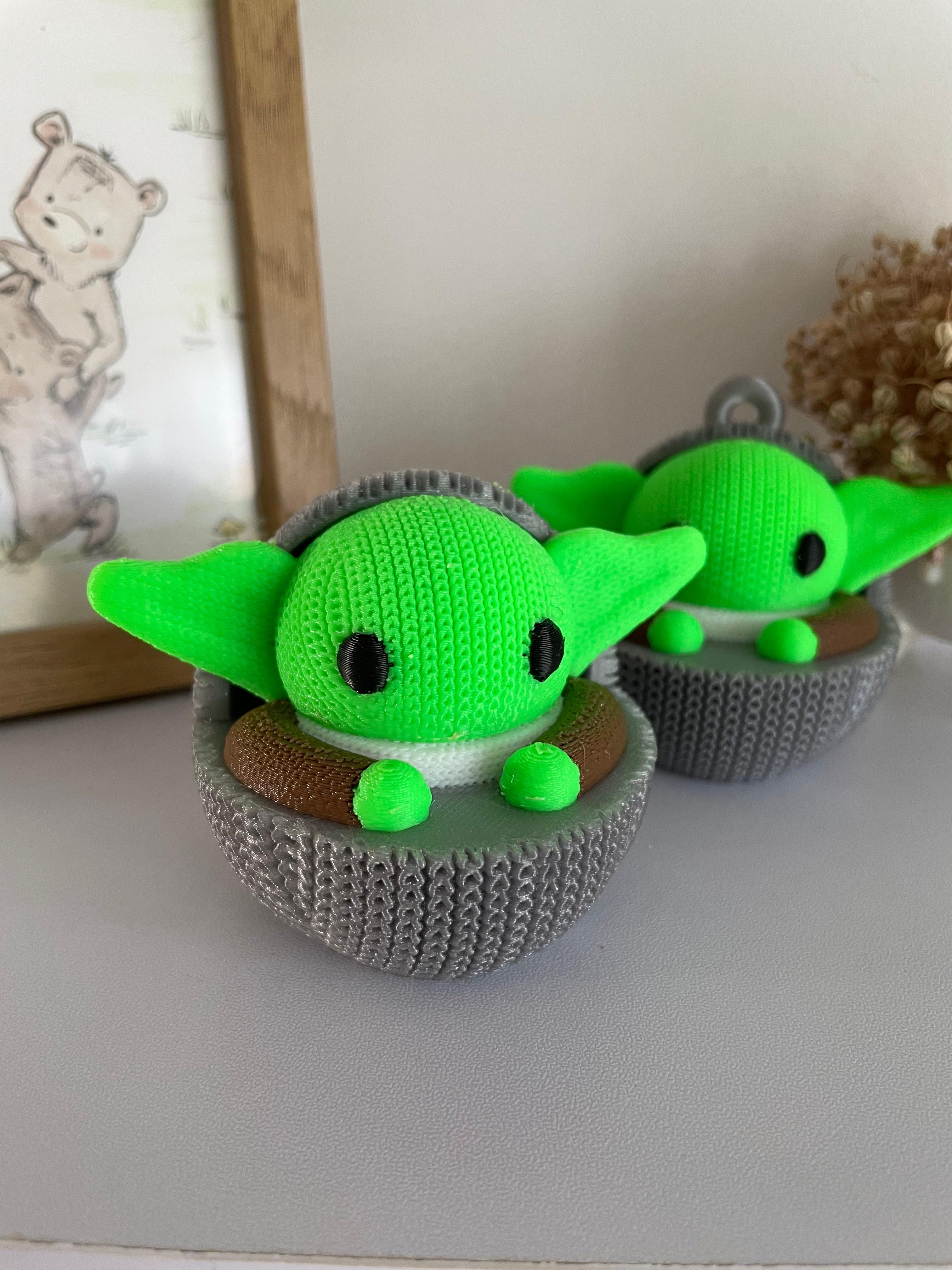 Knitted Star Wars Grogu Figurine / Ornament / No Supports / Multiparts / 3MF Included 3d model