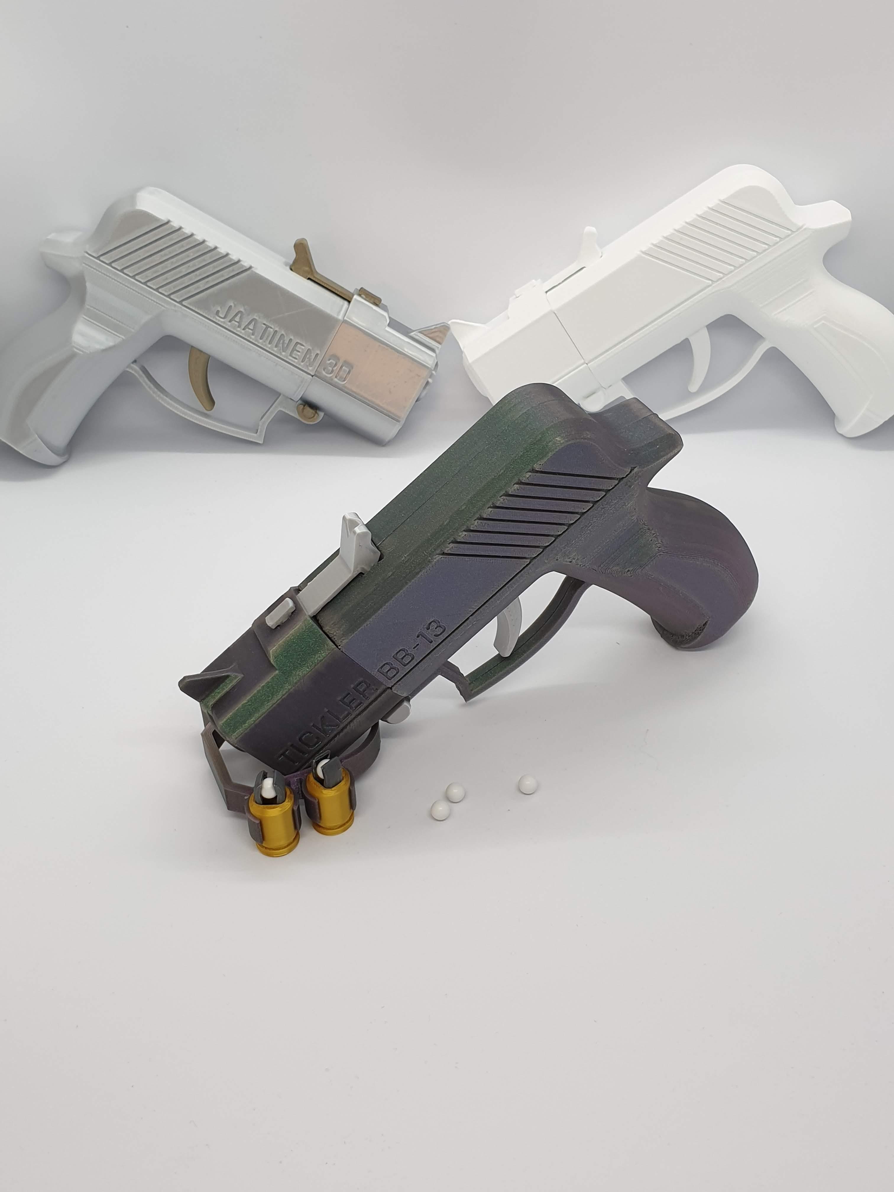 Tickler BB-13 — Fully 3D-printable airsoft gun with bullets 3d model