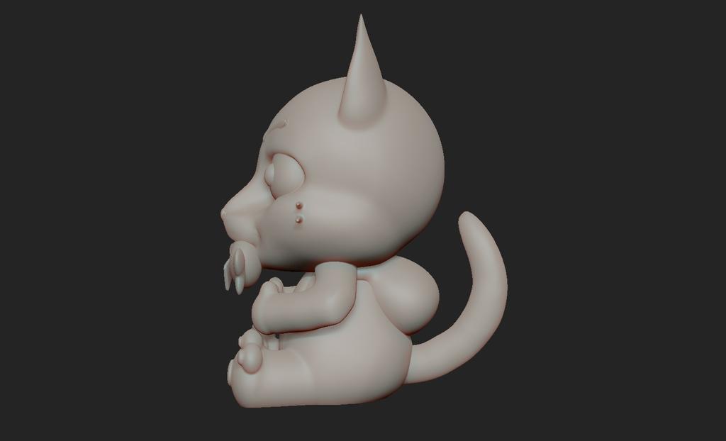 Fairy Tail- Happy with a fish 3d model