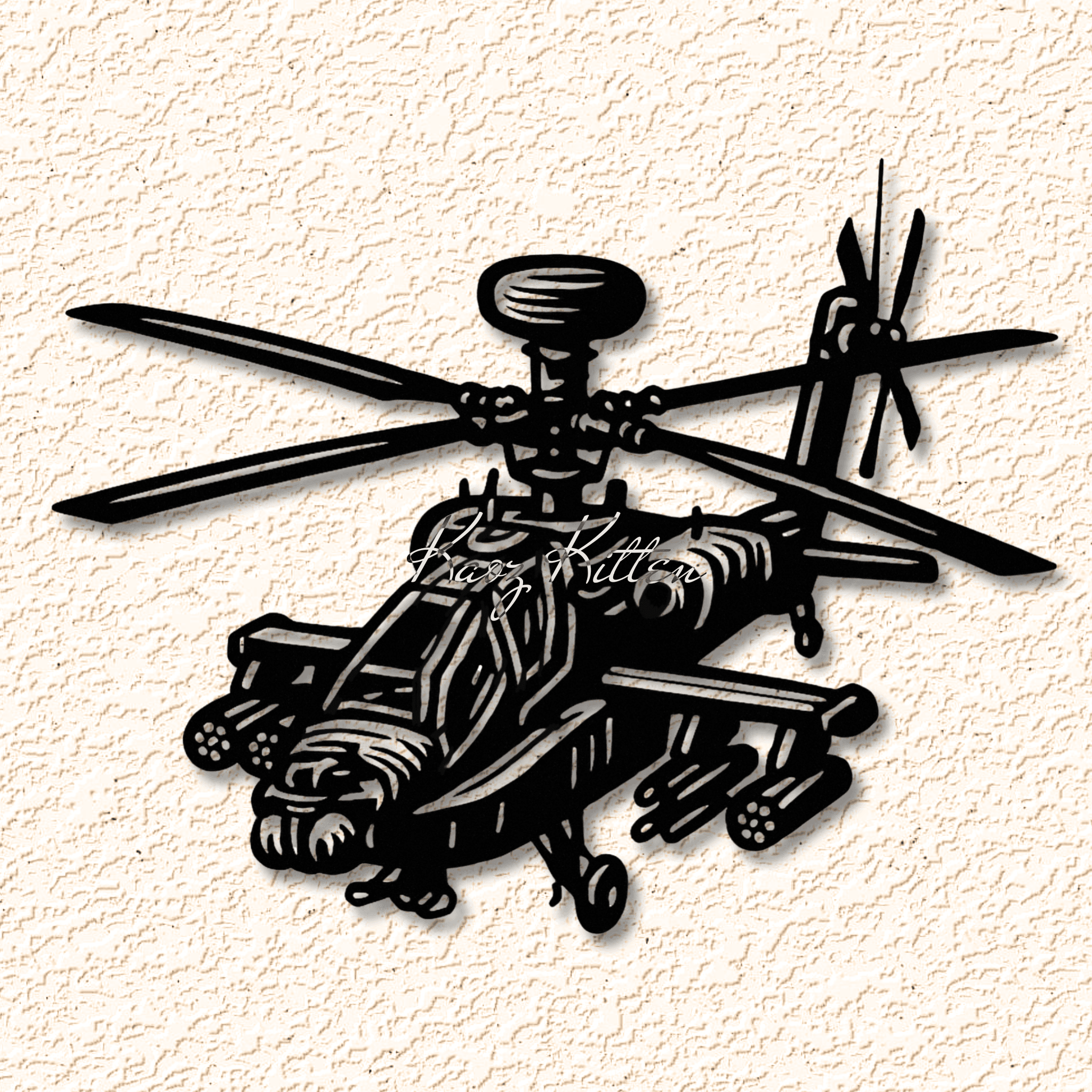 Military helicopter wall art home decor 3d model