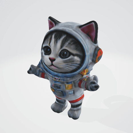 Cutest Kitten Astronaut (2 variations) 3d model