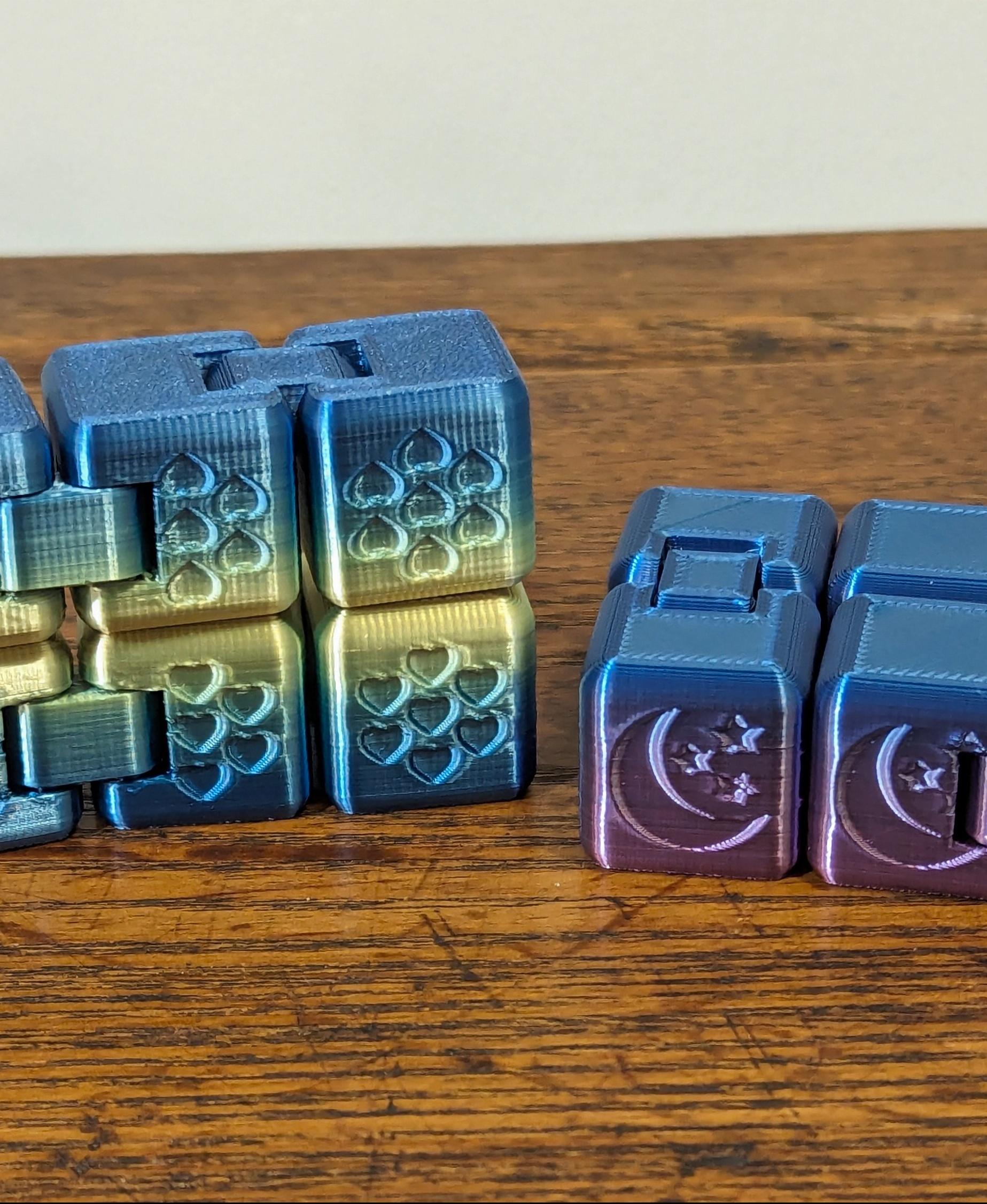 Infidgety Cubes - Fidget Cube Collection 1 - Printed on the KP3S in Amolen Rainbow PLA - 3d model