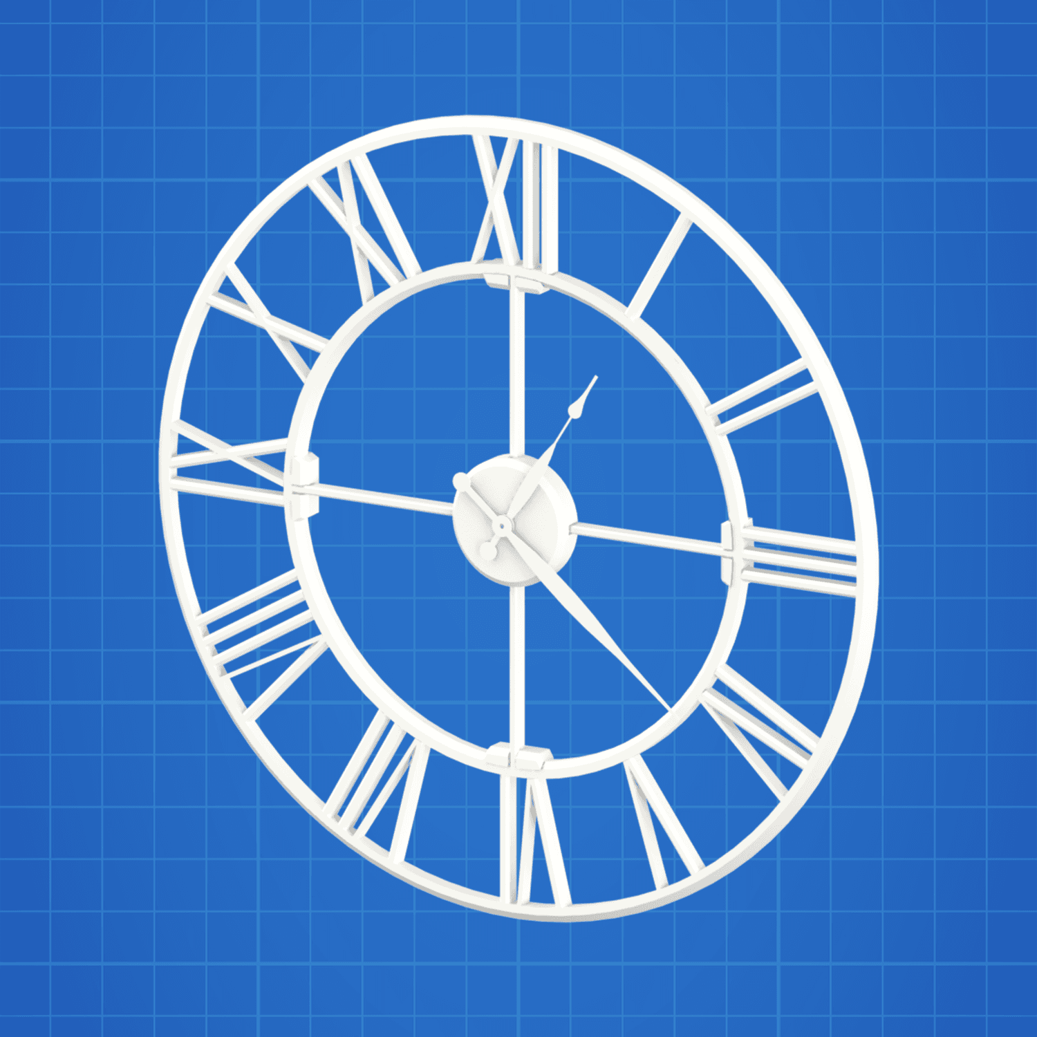 Oversized Wall Clock – Roman Numbers 3d model