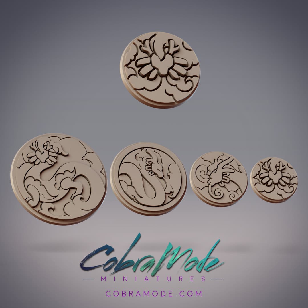 Ryujin Emblem Base Pack (4pcs) 3d model
