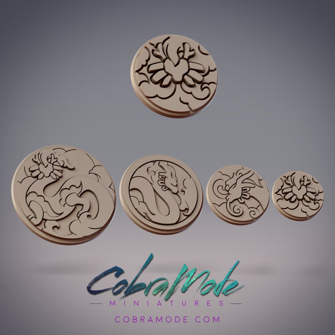 Ryujin Emblem Base Pack (4pcs) 3d model