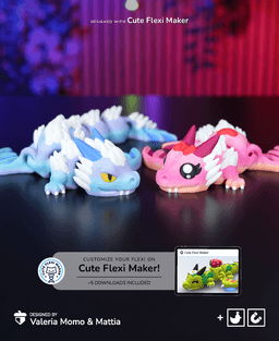 Cute Flexi Dragon + Cute Flexi Maker Access 3d model