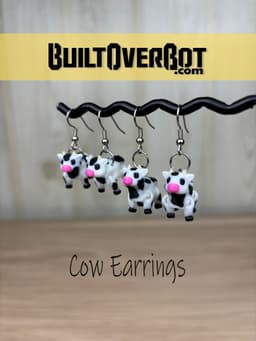 Cow Earrings 3d model