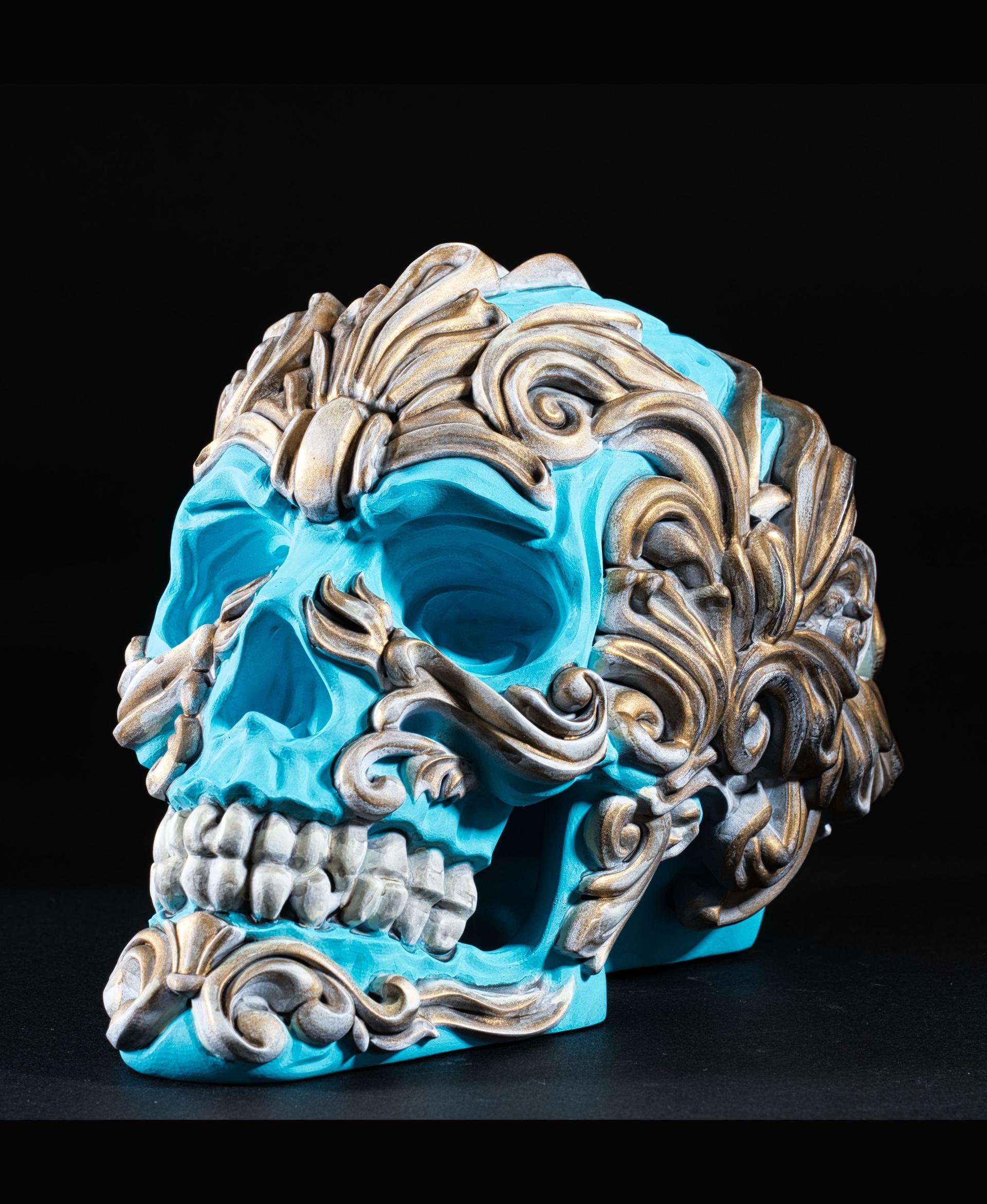 Ornate Skull - Rococo Scroll - Decoration - Printer: Elegoo Saturn 2
Resin: Siraya Tech Navy Grey
Paint: Monument Hobbies Pro Acryl - 3d model