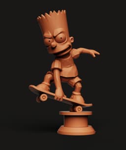 Bart Simpson Skater STL | Cartoon 3D Print | Action Figure Model 3d model