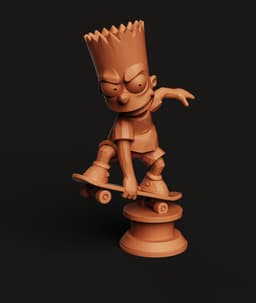 Bart Simpson Skater STL | Cartoon 3D Print | Action Figure Model 3d model