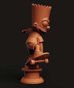 Bart Simpson Skater STL | Cartoon 3D Print | Action Figure Model 3d model