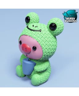 Piggy Frog Costume / Cute Knitted Beast Model / Collectible Pigface Figure / Print-in-Place Statue 3d model