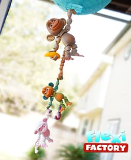 Flexi Factory Monkey with Banana, Tree and 3MF File Included! 3d model