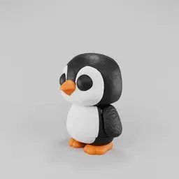 Flexy Penguin Figurine + Keychain 3d model