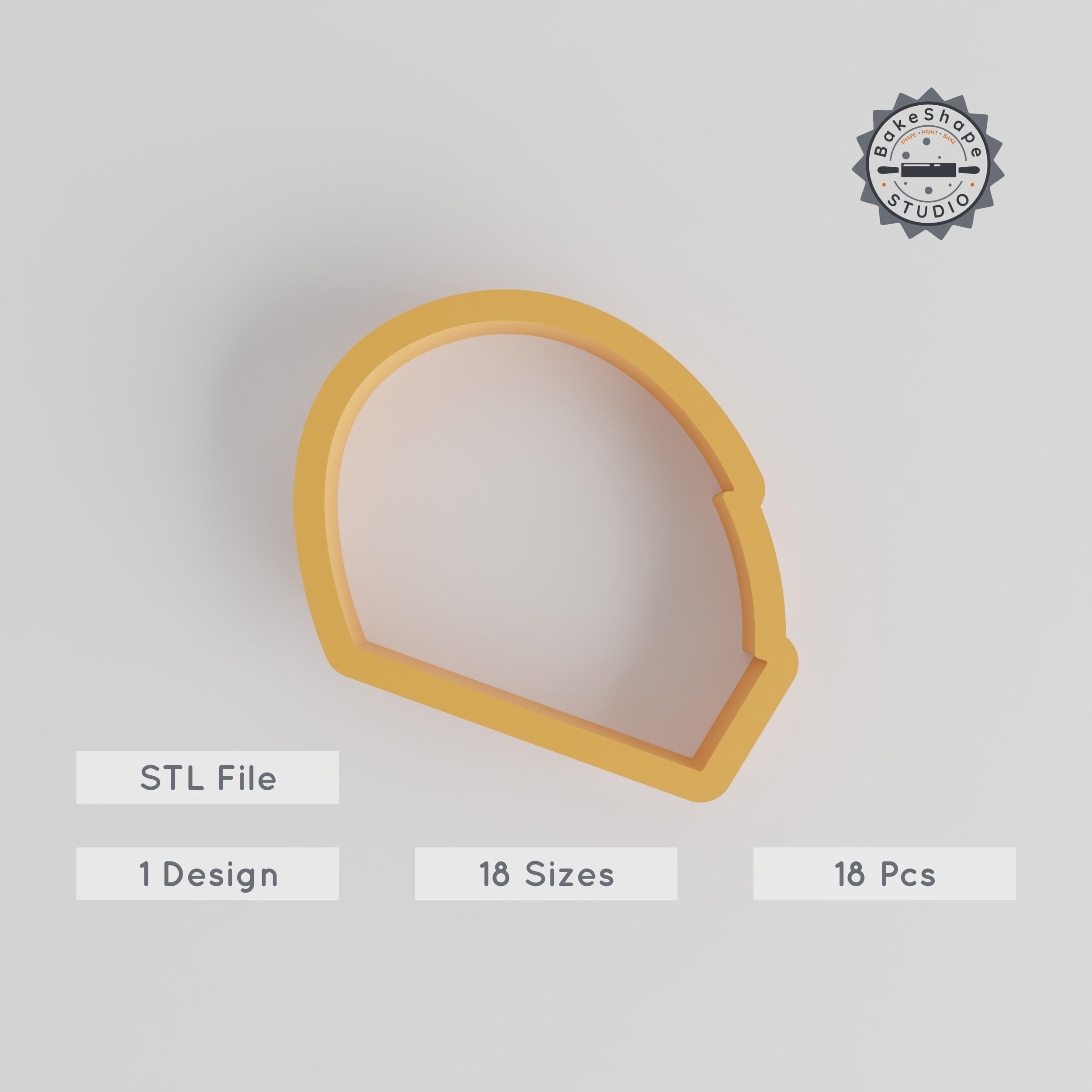 Helmet Shape Cutter Set, 18 Sizes 0.75"-5", Perfect for Cookies, Fondant, Clay PRODUCT_3628 3d model