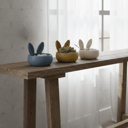 Easter Bunny Ear Pot STL-Candy Bowl-Spring-Table Décor-Plant Holder 3d model