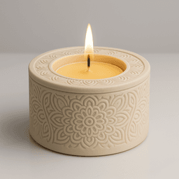 Free Floral Mandala Tealight Holder STL – Elegant LED Candle Holder 3D Print 3d model