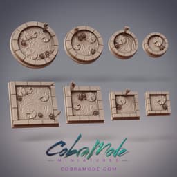 Enclosed Pond Base Pack (8pcs) - Round and Square Versions 3d model