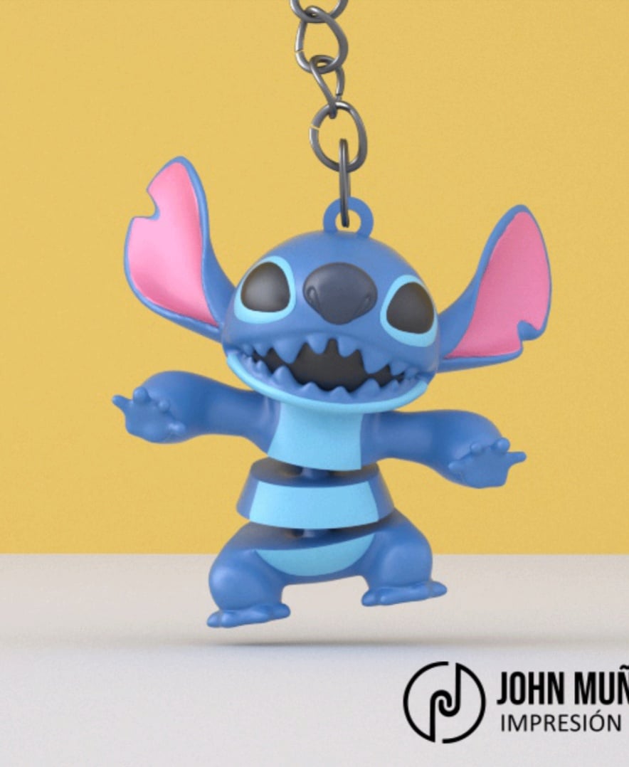 Stitch Articulated Keychain and Figure 3d model
