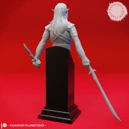Drow Assassin - Bust (Pre-Supported) 3d model