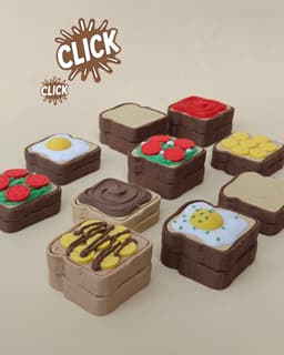Toast Clicker Collection, Fidget Keychain, Mechanical Switch Toy 3d model