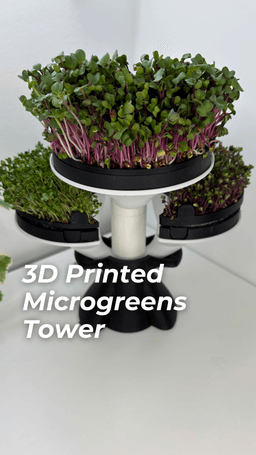 Modular Microgreens Tower - Nature-Inspired 3D-Printed Vertical Growing System 3d model