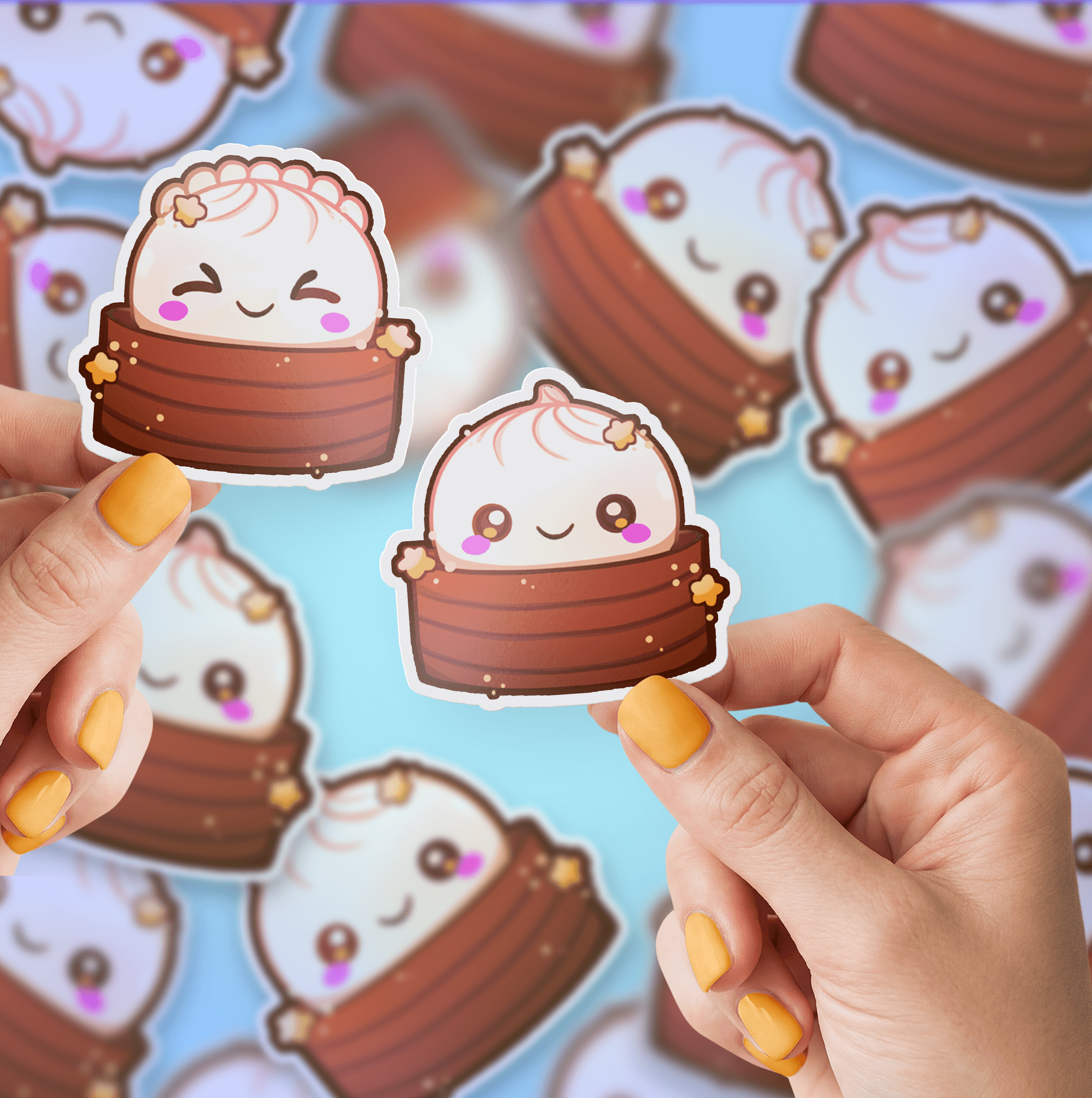 Mini Bun Clickers + Stickers 3d model