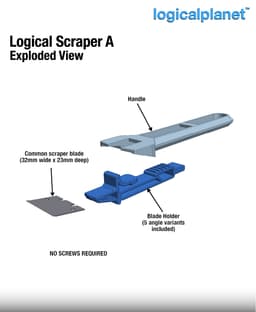 Logical Scraper A — 2 Piece, No Screws 3d model