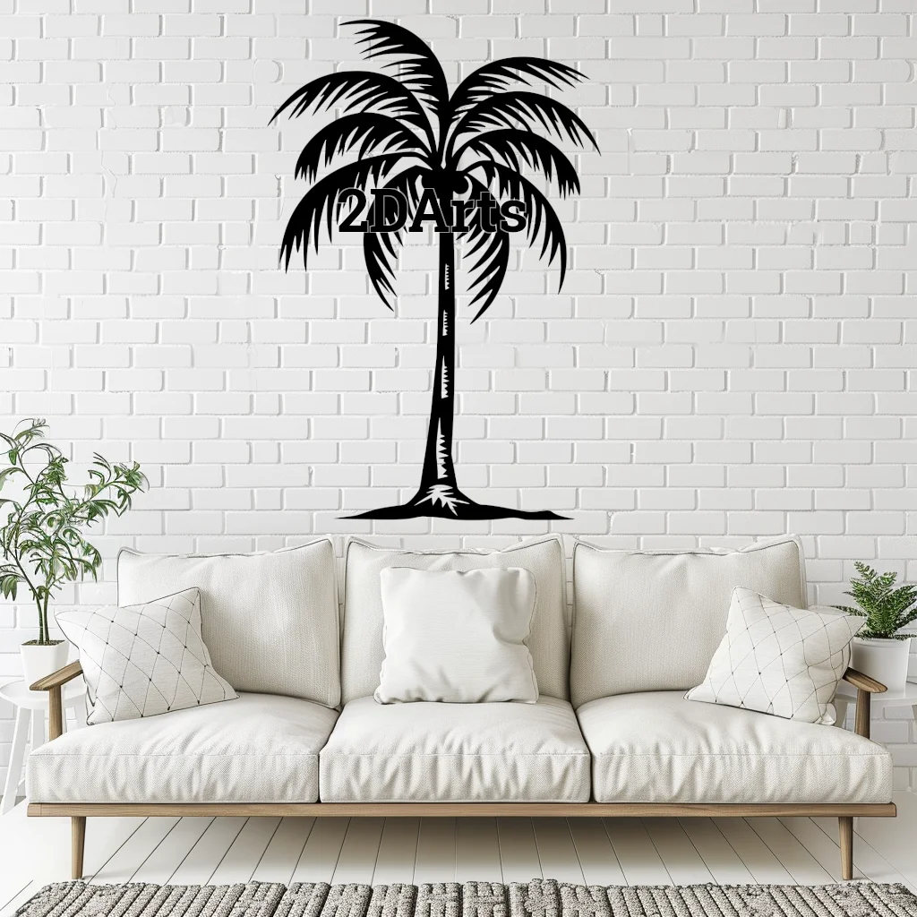 Palm Tree 2D Wall Art/Window Art - Digital STL & SVG Files for 3D Printing and Laser Cutting 3d model