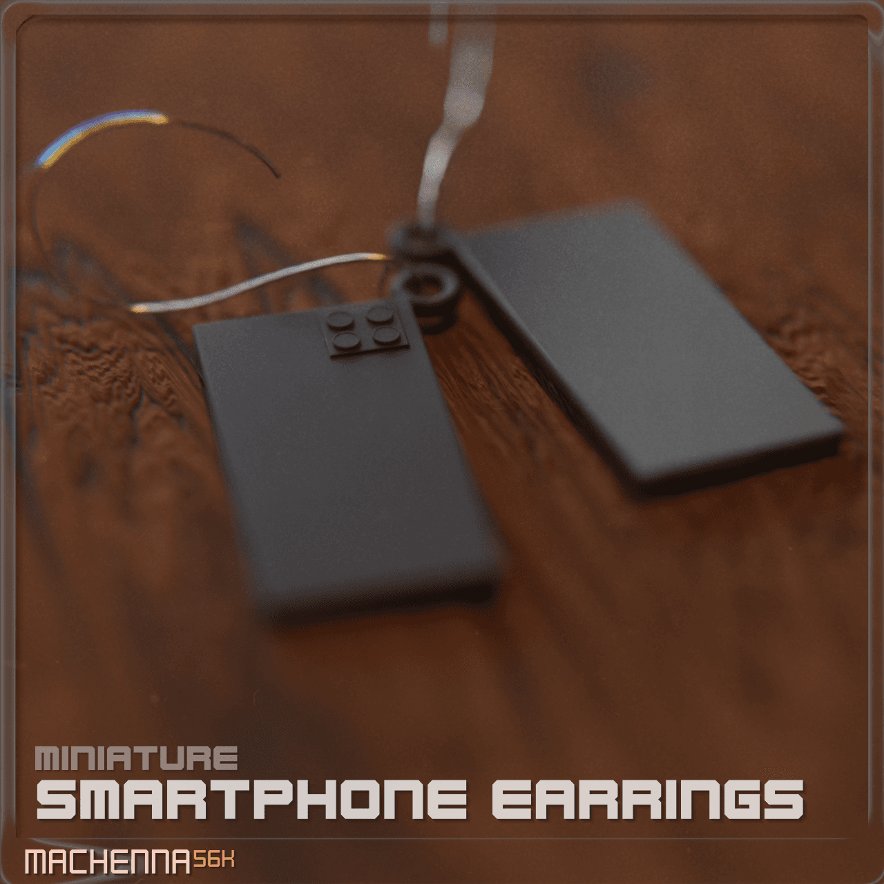 Miniature Smartphone Earrings 3d model