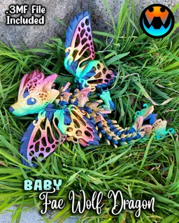 Baby Fae Wolf Dragon 3d model