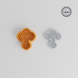Cross Cookie Cutter & Stamp Set, Memento Mori Design, Multiple Sizes, Perfect for Cookies & Fondant PRODUCT_939 3d model